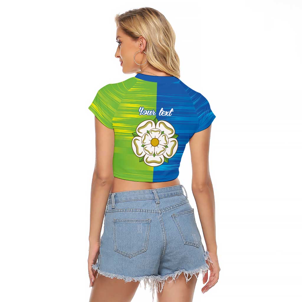Yorkshire Heritage Personalized Raglan Cropped T Shirt East Yorkshire White Rose - Wonder Print Shop