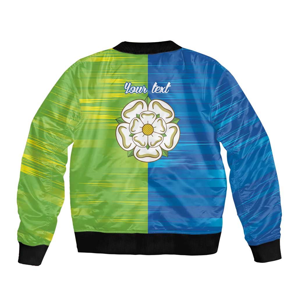 Yorkshire Heritage Personalized Sleeve Zip Bomber Jacket East Yorkshire White Rose - Wonder Print Shop