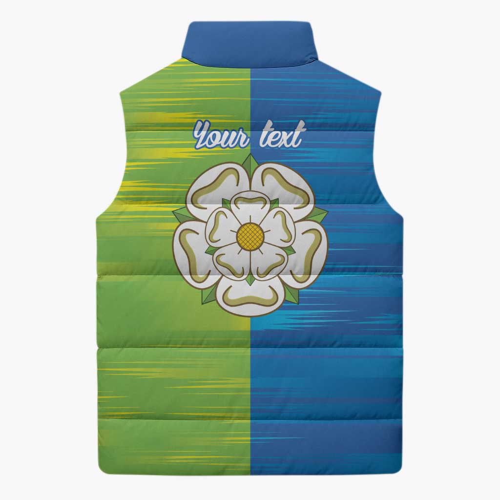 Yorkshire Heritage Personalized Sleeveless Puffer Jacket East Yorkshire White Rose - Wonder Print Shop