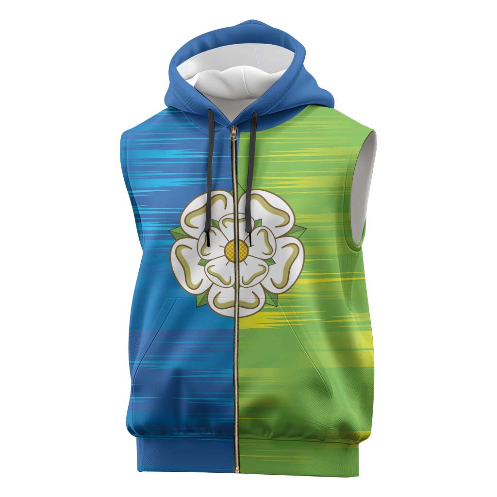 Yorkshire Heritage Personalized Sleeveless Zip Hoodie East Yorkshire White Rose - Wonder Print Shop