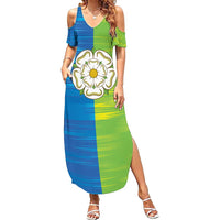 Yorkshire Heritage Personalized Summer Maxi Dress East Yorkshire White Rose - Wonder Print Shop