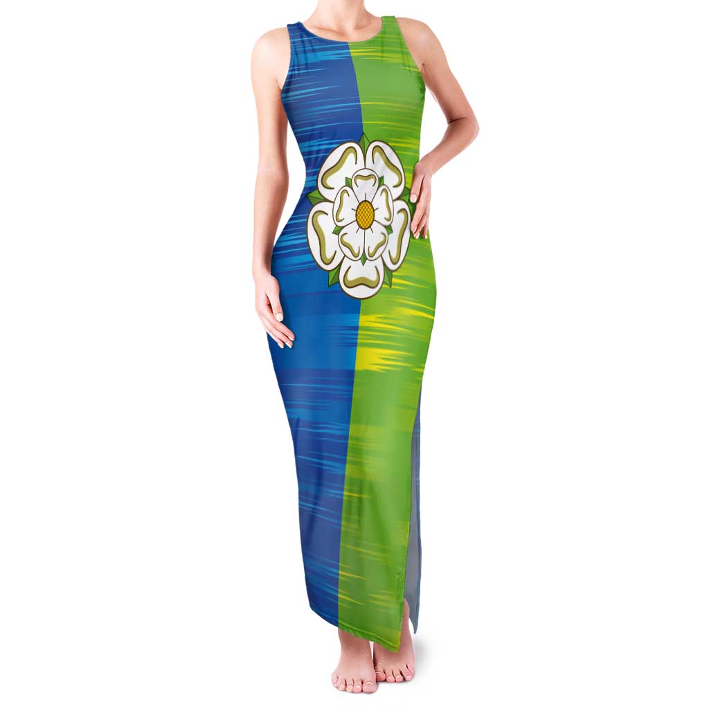 Yorkshire Heritage Personalized Tank Maxi Dress East Yorkshire White Rose - Wonder Print Shop