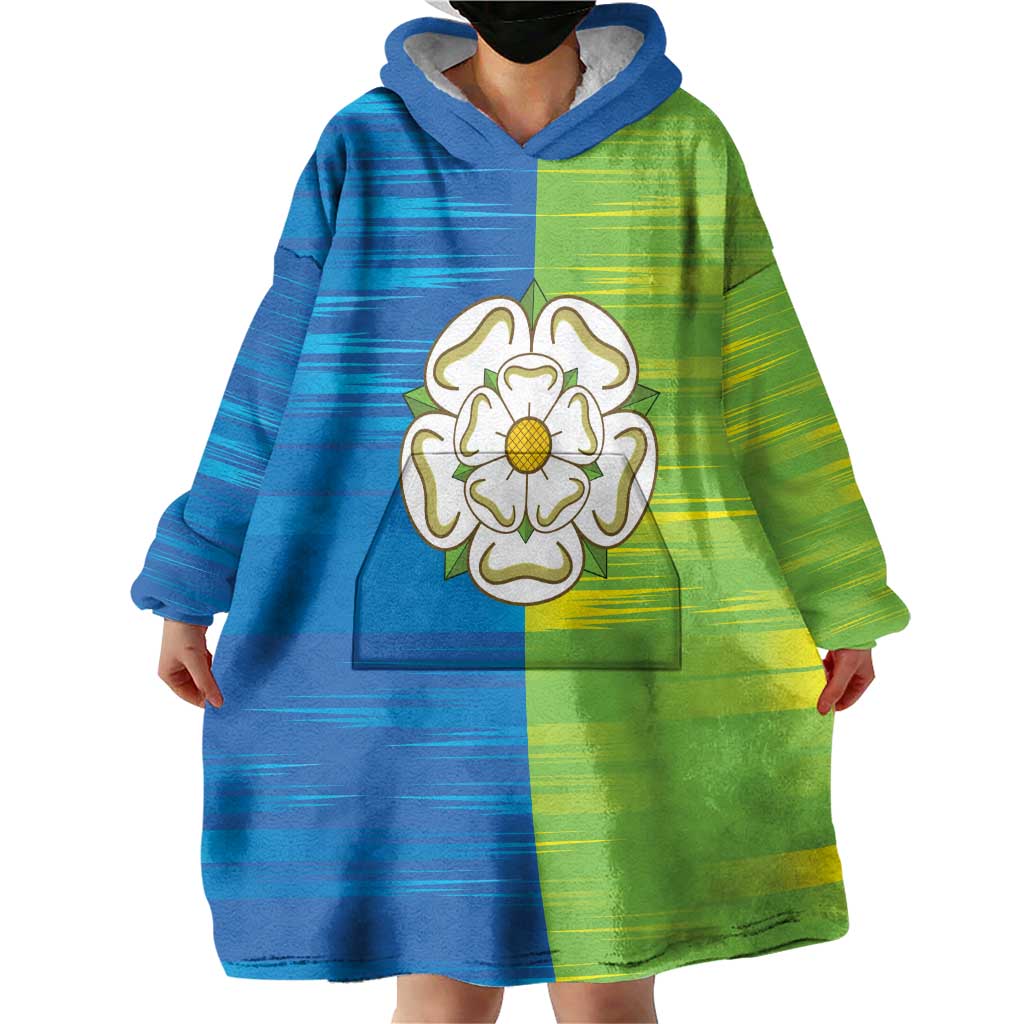 Yorkshire Heritage Personalized Wearable Blanket Hoodie East Yorkshire White Rose - Wonder Print Shop