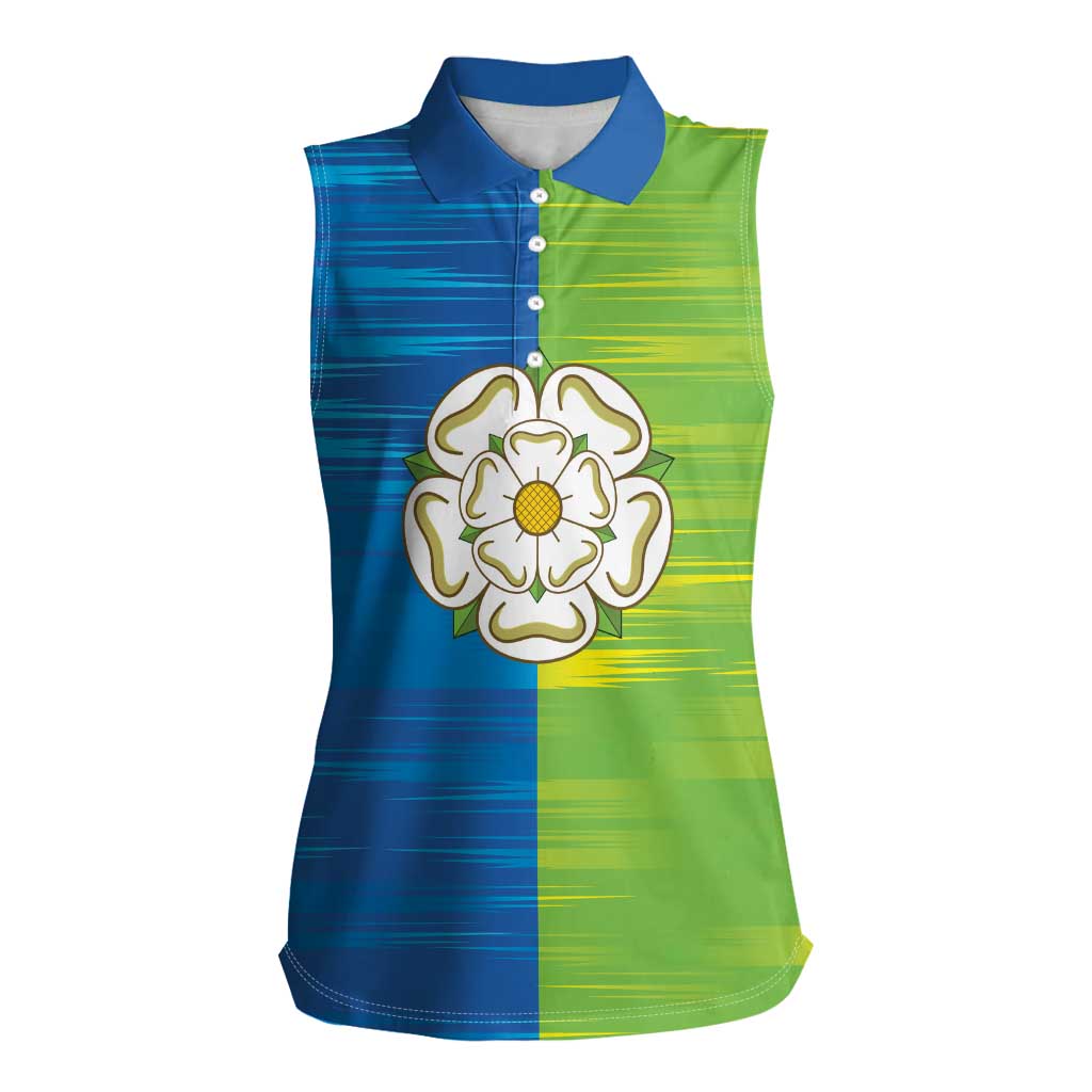 Yorkshire Heritage Personalized Women Sleeveless Polo Shirt East Yorkshire White Rose - Wonder Print Shop