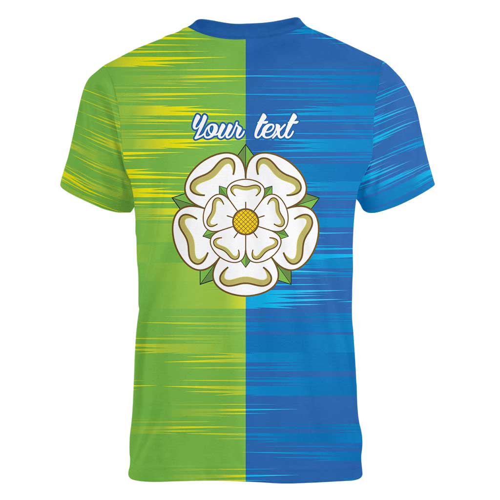 Yorkshire Heritage Personalized Women V-Neck T-Shirt East Yorkshire White Rose - Wonder Print Shop