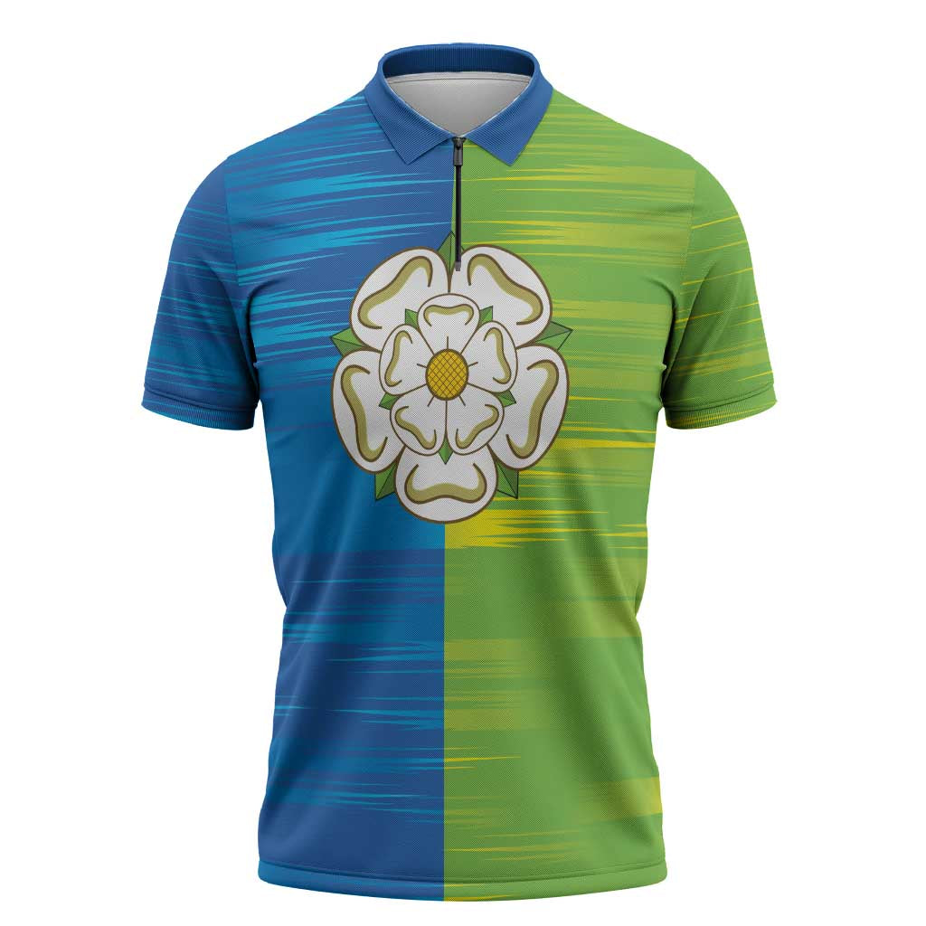 Yorkshire Heritage Personalized Zipper Polo Shirt East Yorkshire White Rose - Wonder Print Shop