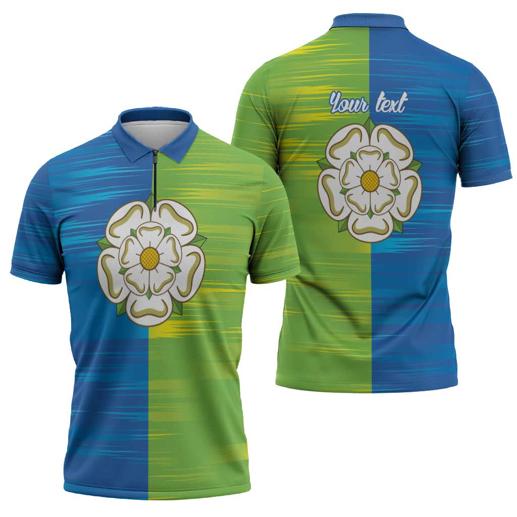 Yorkshire Heritage Personalized Zipper Polo Shirt East Yorkshire White Rose - Wonder Print Shop