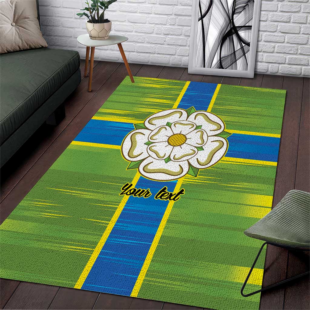 Yorkshire Heritage Personalized Area Rug North Yorkshire White Rose - Wonder Print Shop