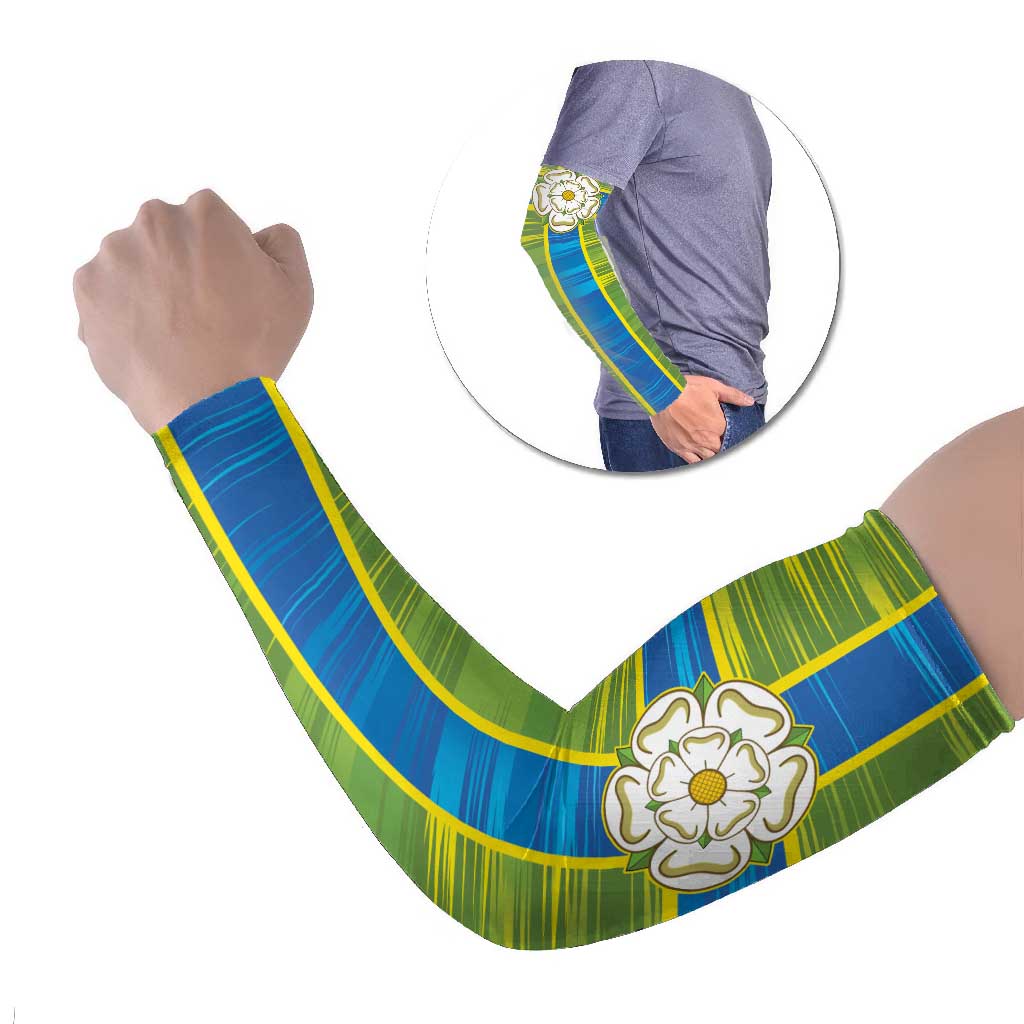 Yorkshire Heritage Personalized Arm Sleeves North Yorkshire White Rose - Wonder Print Shop