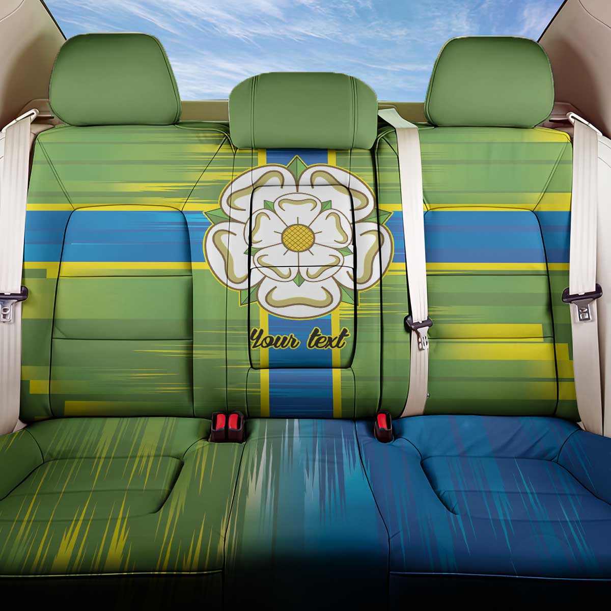 Yorkshire Heritage Personalized Back Car Seat Cover North Yorkshire White Rose - Wonder Print Shop
