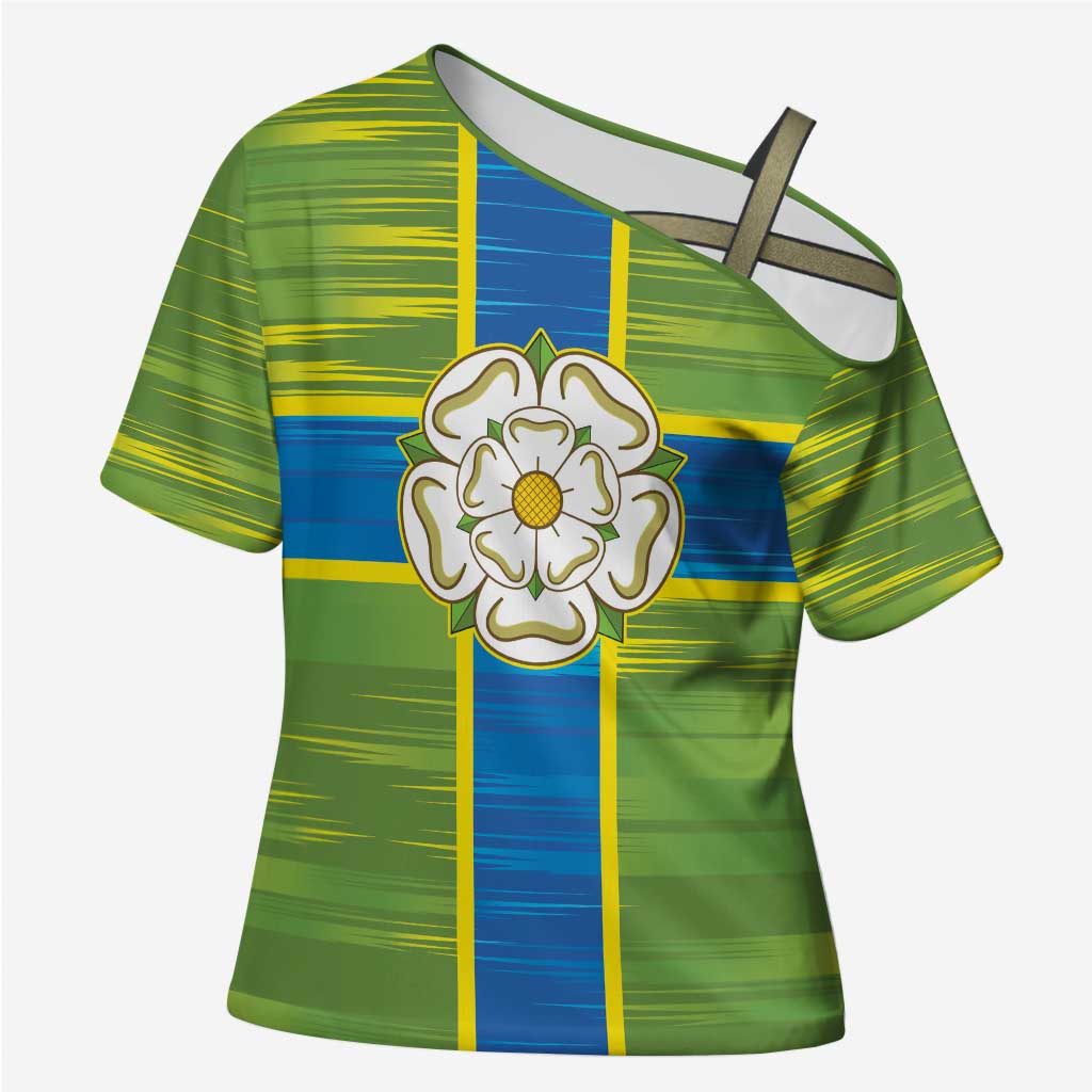 Yorkshire Heritage Personalized Cross Shoulder Shirt North Yorkshire White Rose - Wonder Print Shop