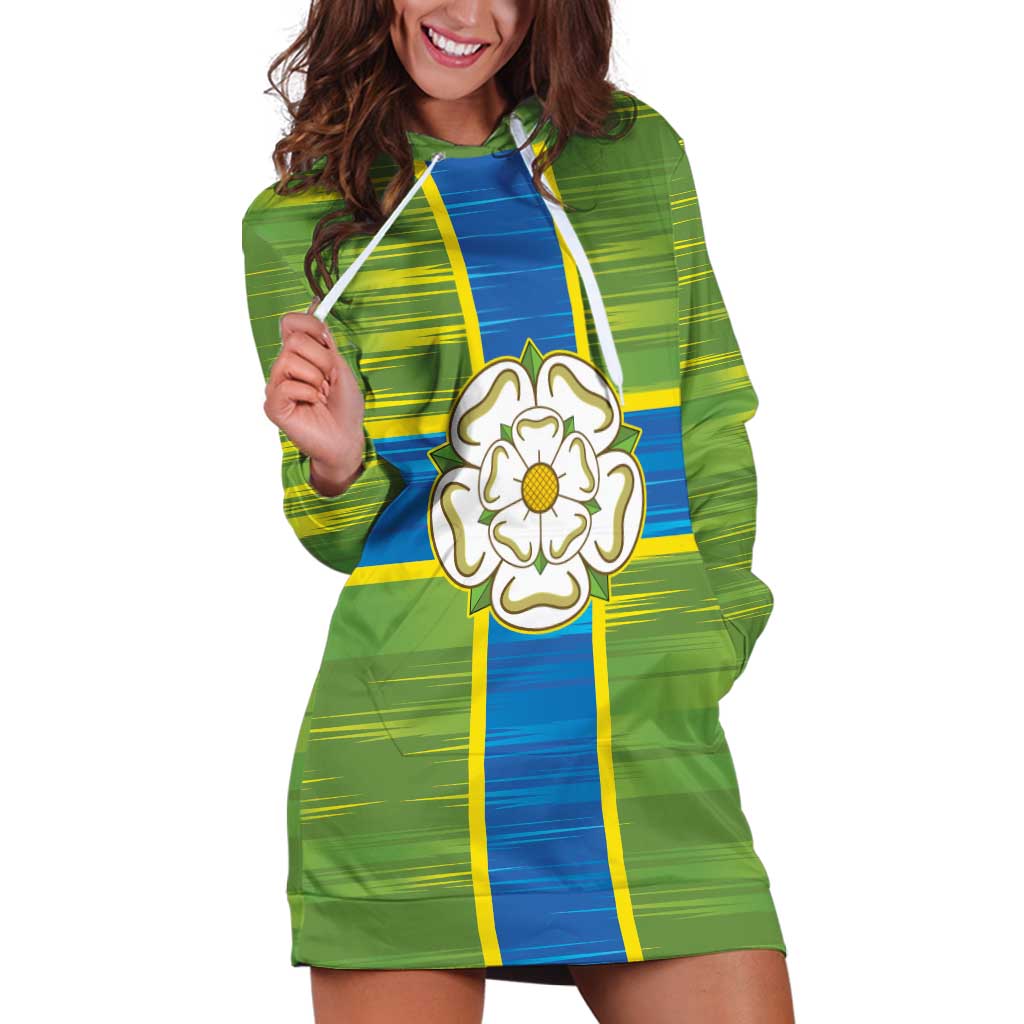Yorkshire Heritage Personalized Hoodie Dress North Yorkshire White Rose - Wonder Print Shop