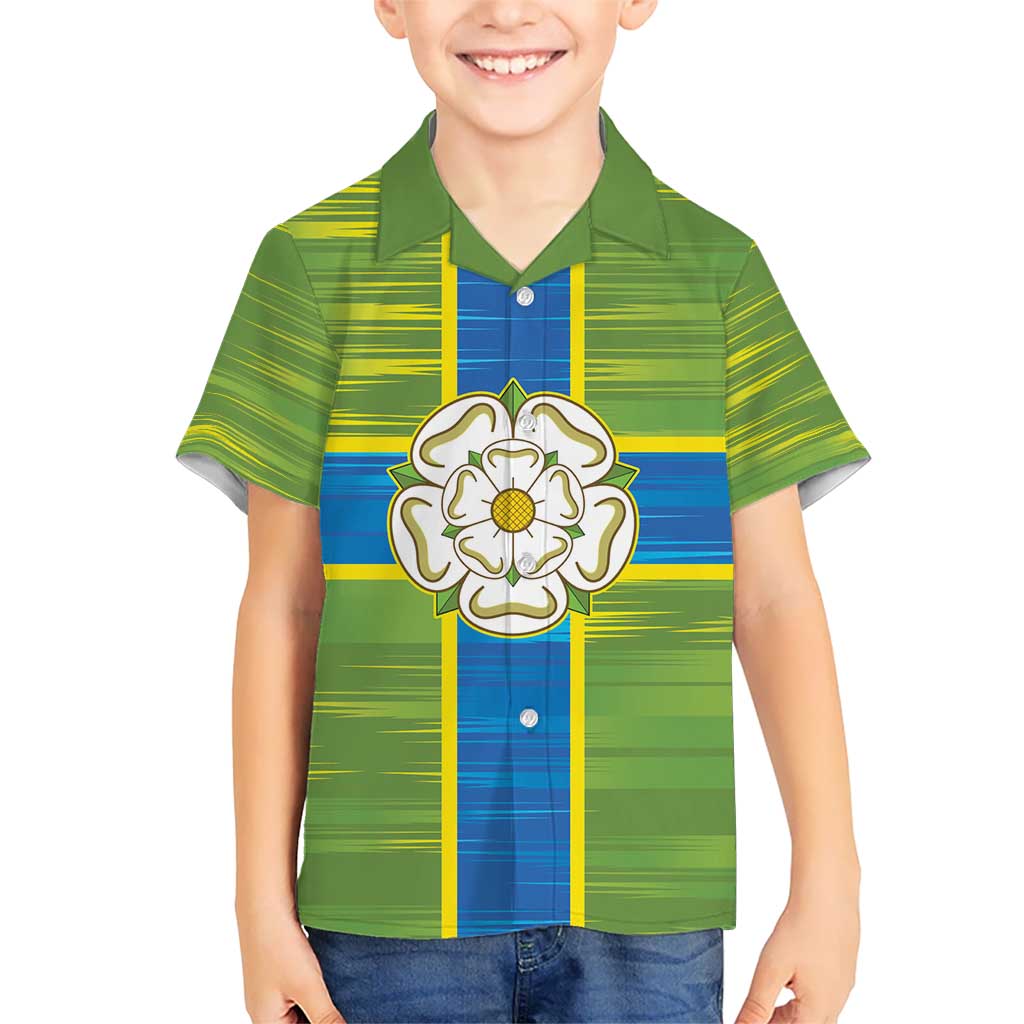 Yorkshire Heritage Personalized Kid Hawaiian Shirt North Yorkshire White Rose - Wonder Print Shop