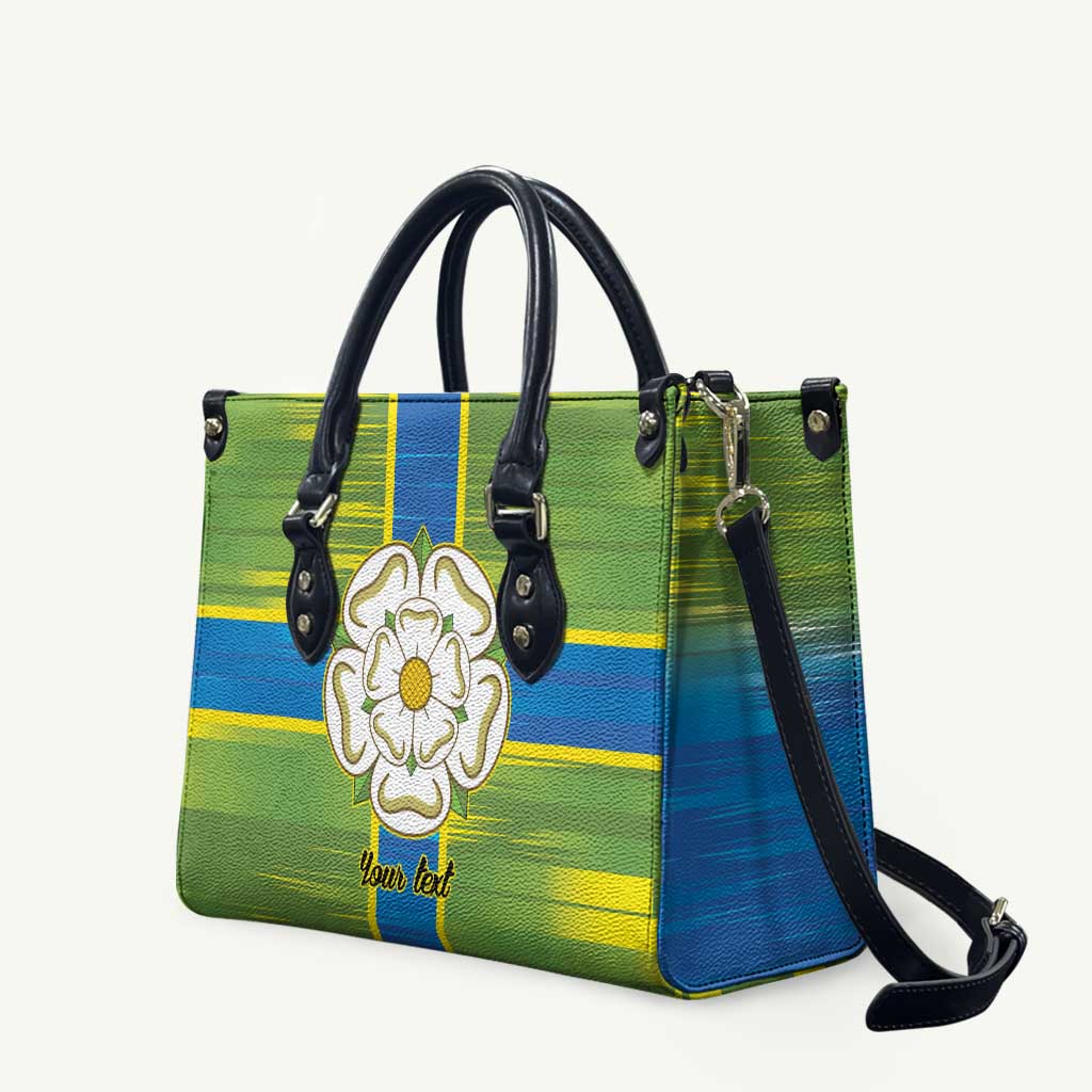 Yorkshire Heritage Personalized Leather Bag North Yorkshire White Rose - Wonder Print Shop