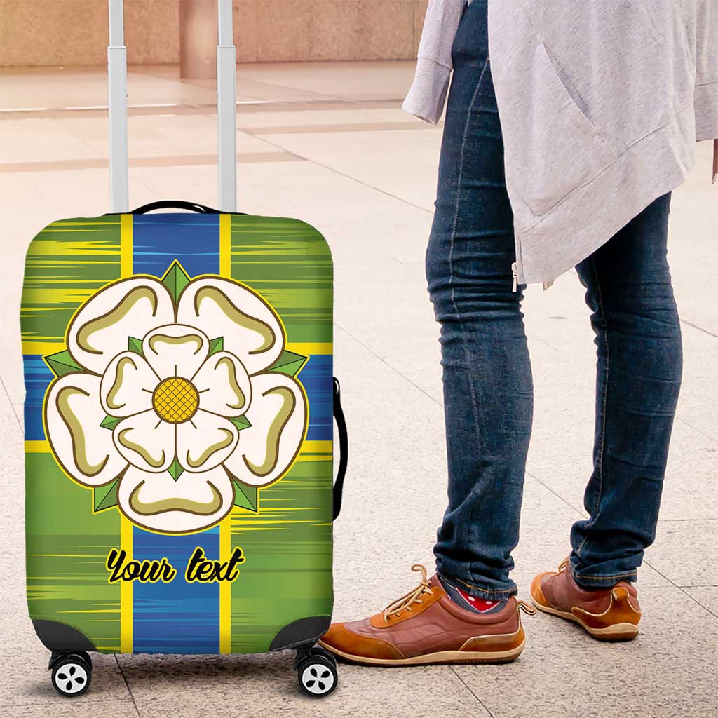 Yorkshire Heritage Personalized Luggage Cover North Yorkshire White Rose - Wonder Print Shop