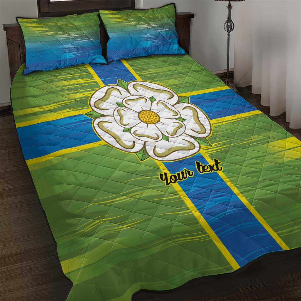 Yorkshire Heritage Personalized Quilt Bed Set North Yorkshire White Rose - Wonder Print Shop