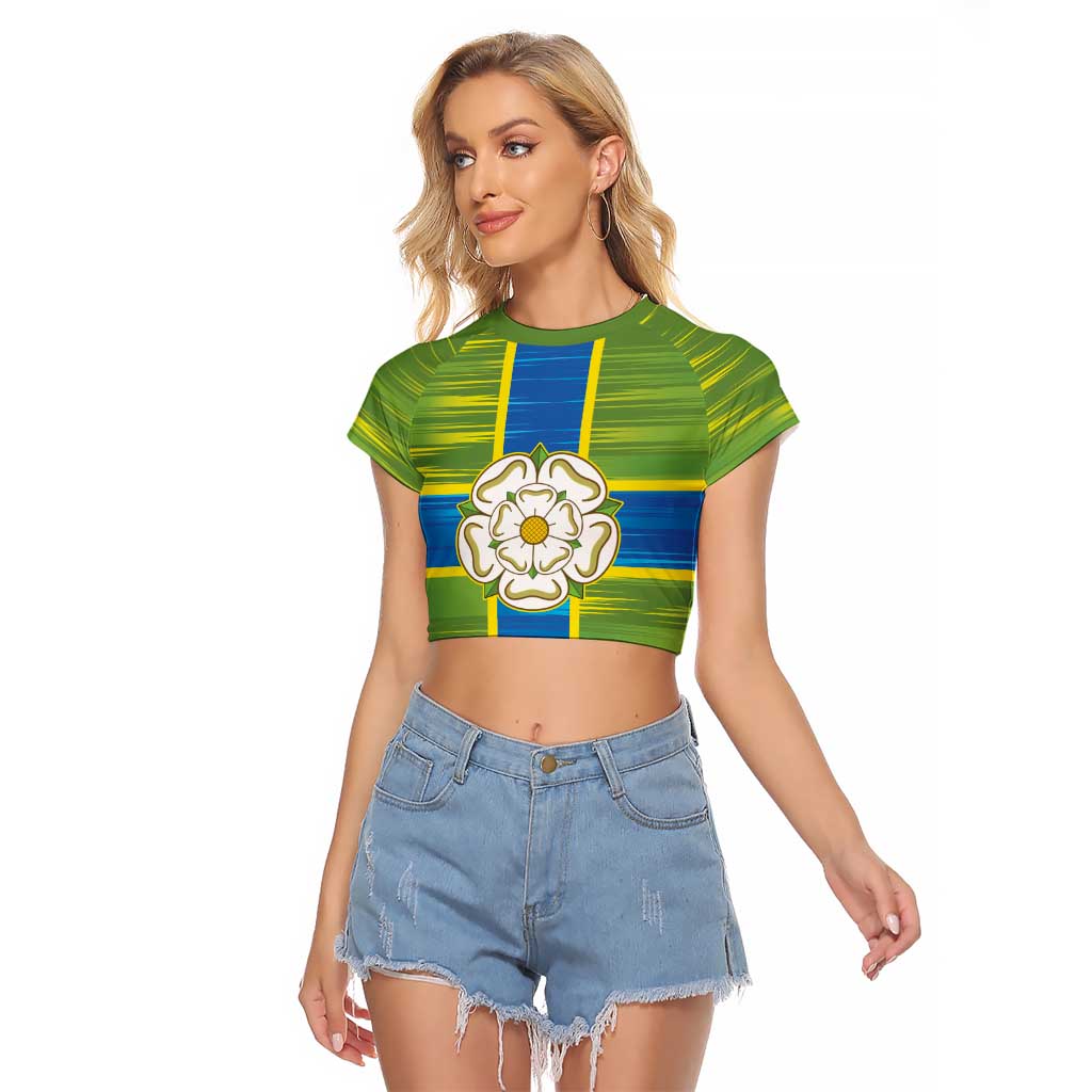 Yorkshire Heritage Personalized Raglan Cropped T Shirt North Yorkshire White Rose - Wonder Print Shop