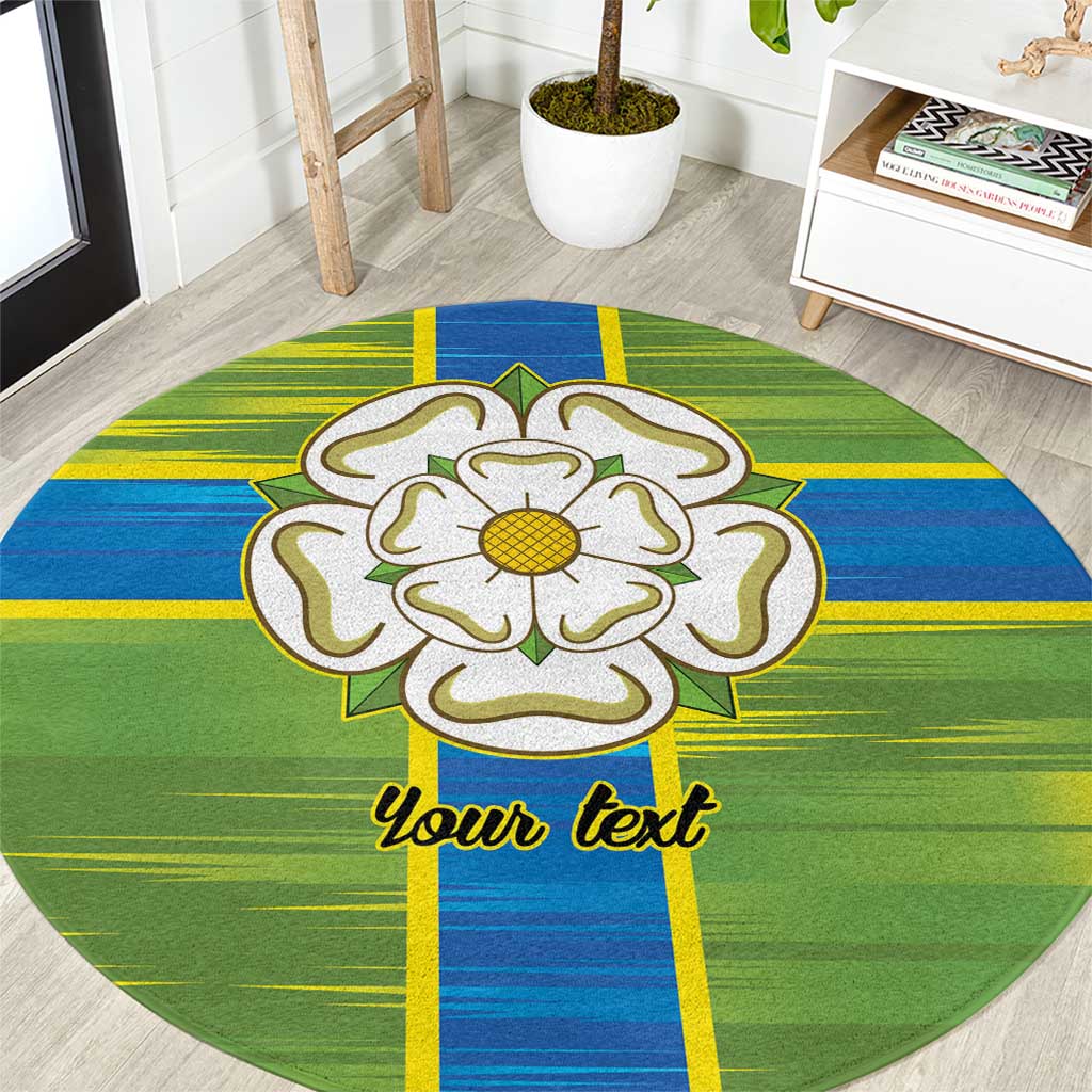 Yorkshire Heritage Personalized Round Carpet North Yorkshire White Rose - Wonder Print Shop