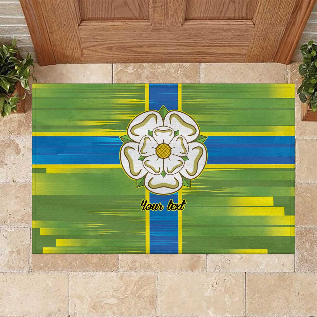 Yorkshire Heritage Personalized Rubber Doormat North Yorkshire White Rose - Wonder Print Shop