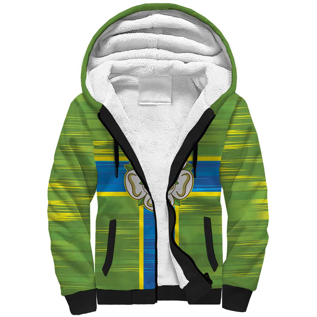 Yorkshire Heritage Personalized Sherpa Hoodie North Yorkshire White Rose - Wonder Print Shop