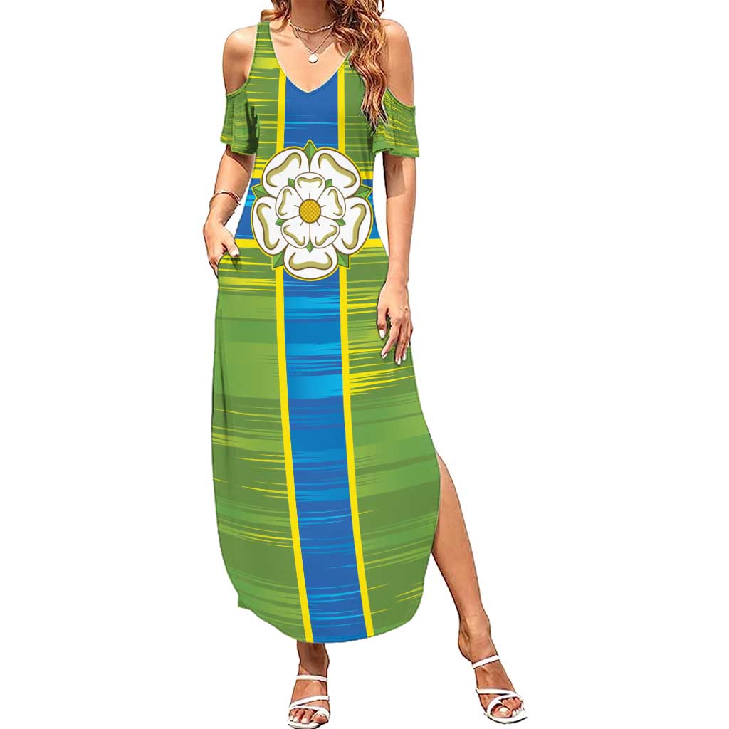 Yorkshire Heritage Personalized Summer Maxi Dress North Yorkshire White Rose - Wonder Print Shop