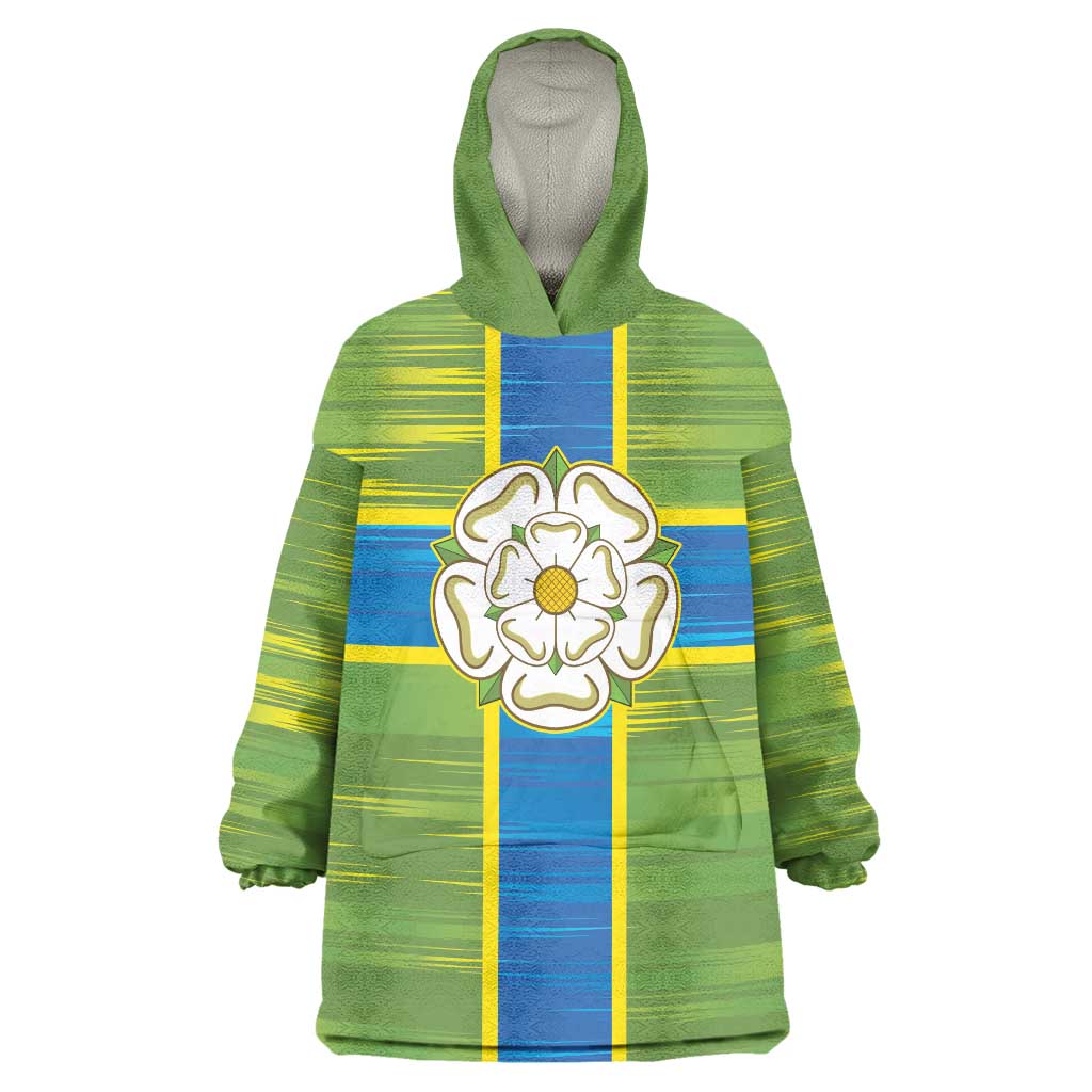Yorkshire Heritage Personalized Wearable Blanket Hoodie North Yorkshire White Rose - Wonder Print Shop
