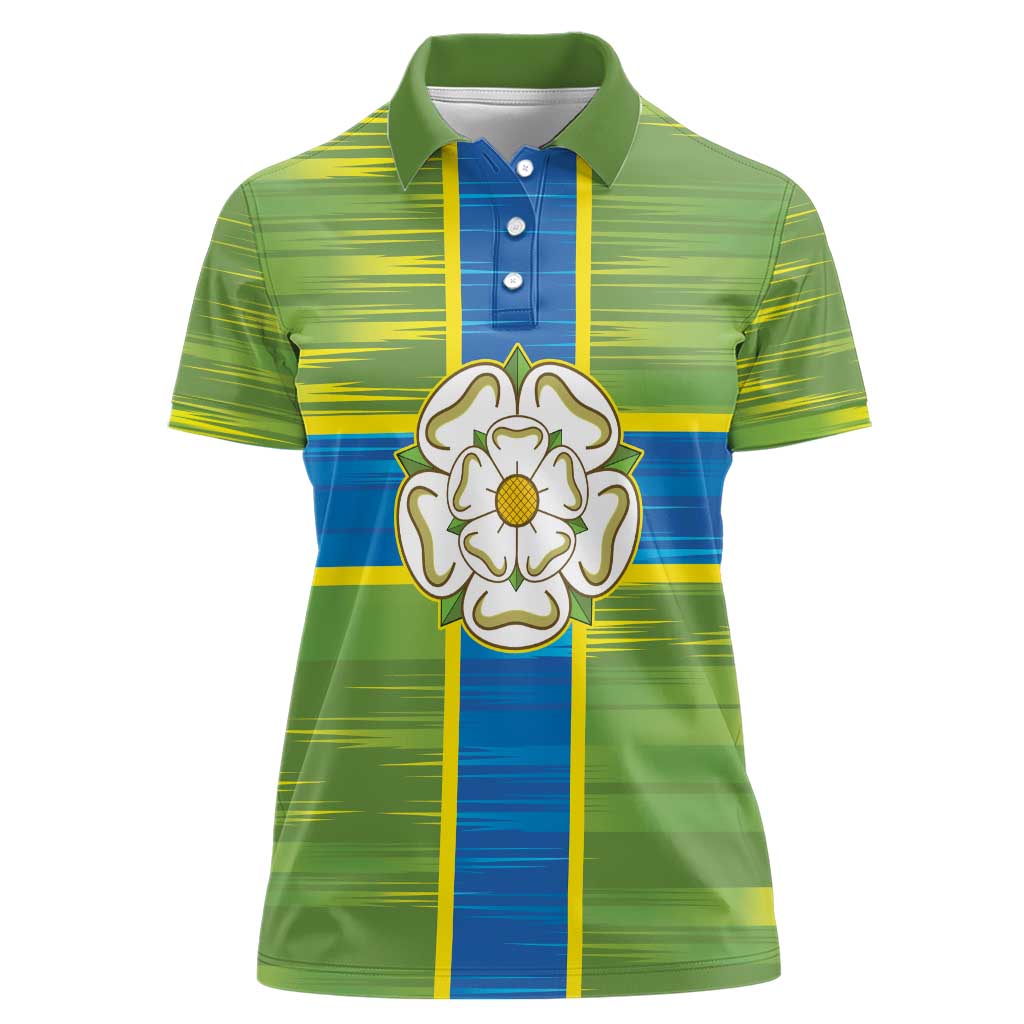 Yorkshire Heritage Personalized Women Polo Shirt North Yorkshire White Rose - Wonder Print Shop