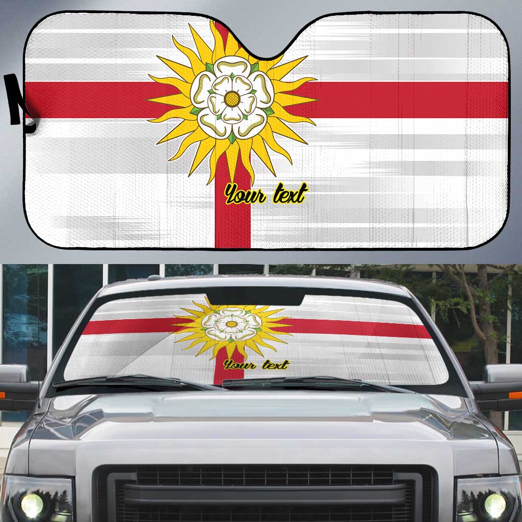 Yorkshire Heritage Personalized Auto Sun Shade West Yorkshire White Rose - Wonder Print Shop