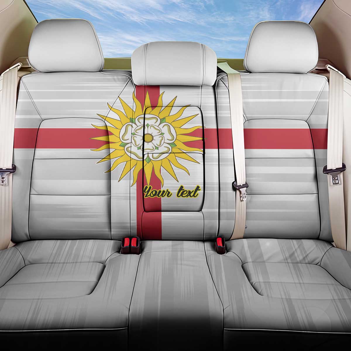 Yorkshire Heritage Personalized Back Car Seat Cover West Yorkshire White Rose - Wonder Print Shop