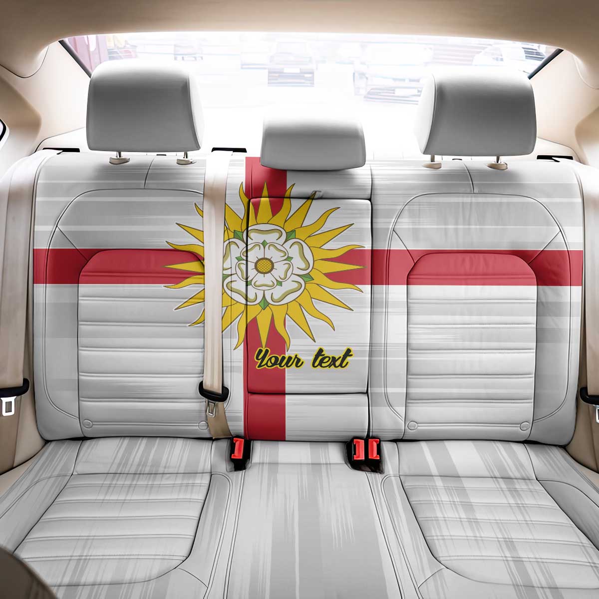 Yorkshire Heritage Personalized Back Car Seat Cover West Yorkshire White Rose - Wonder Print Shop