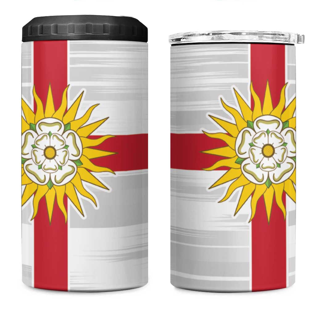Yorkshire Heritage Personalized 4 in 1 Can Cooler Tumbler West Yorkshire White Rose - Wonder Print Shop