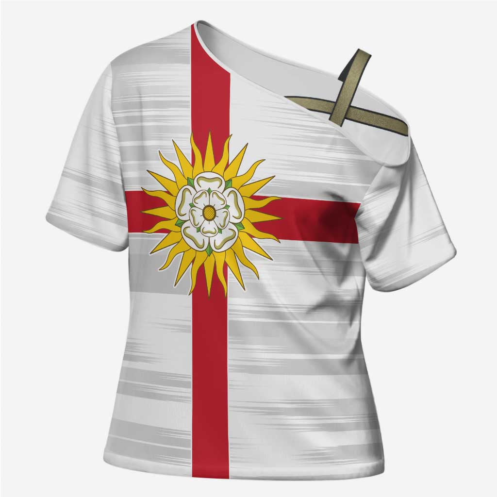 Yorkshire Heritage Personalized Cross Shoulder Shirt West Yorkshire White Rose - Wonder Print Shop