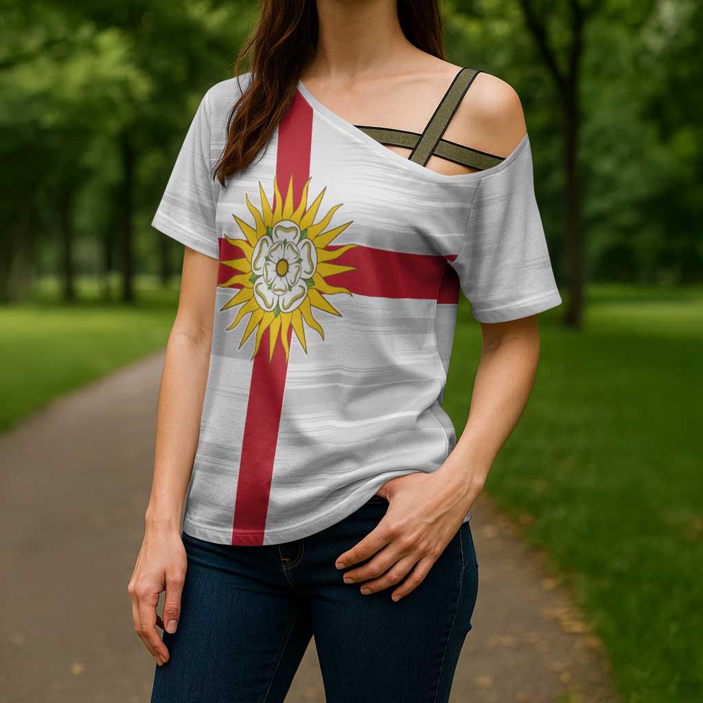 Yorkshire Heritage Personalized Cross Shoulder Shirt West Yorkshire White Rose - Wonder Print Shop
