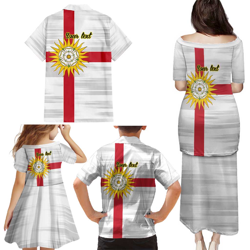 Yorkshire Heritage Personalized Family Matching Puletasi and Hawaiian Shirt West Yorkshire White Rose - Wonder Print Shop