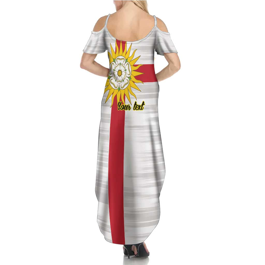 Yorkshire Heritage Personalized Family Matching Summer Maxi Dress and Hawaiian Shirt West Yorkshire White Rose - Wonder Print Shop