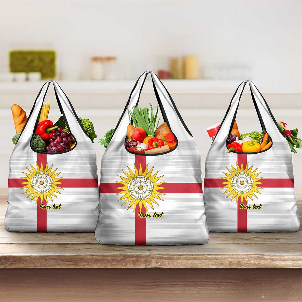 Yorkshire Heritage Personalized Grocery Bag West Yorkshire White Rose - Wonder Print Shop