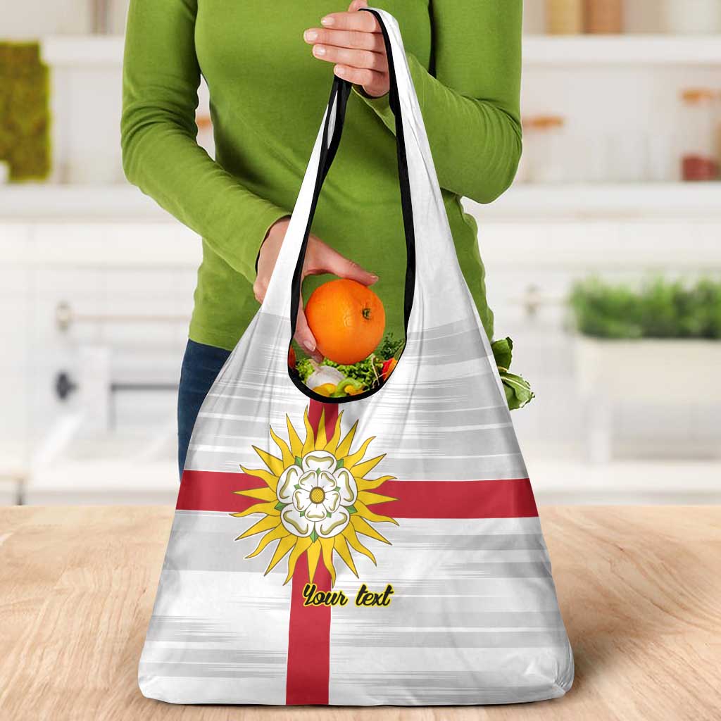 Yorkshire Heritage Personalized Grocery Bag West Yorkshire White Rose - Wonder Print Shop