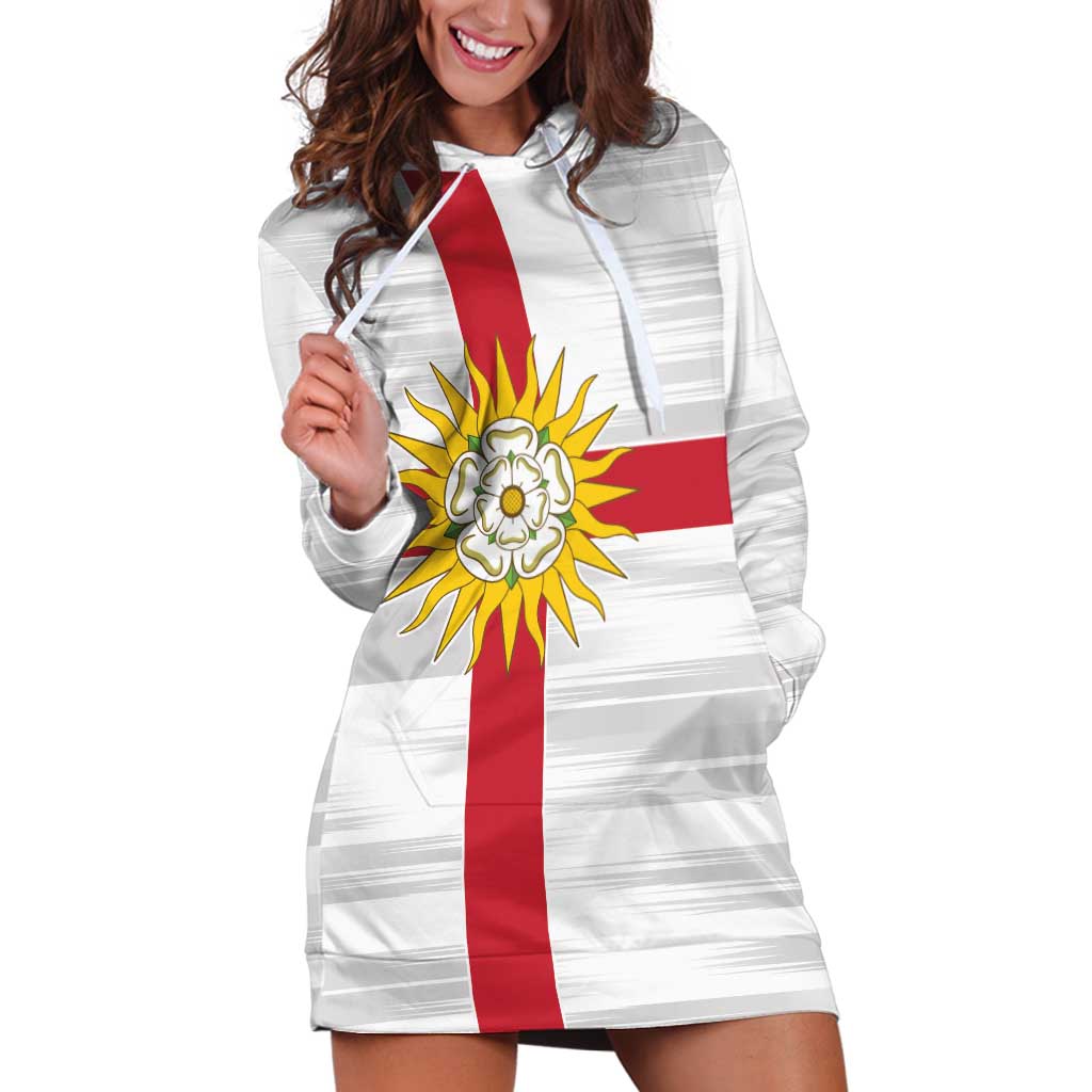 Yorkshire Heritage Personalized Hoodie Dress West Yorkshire White Rose - Wonder Print Shop