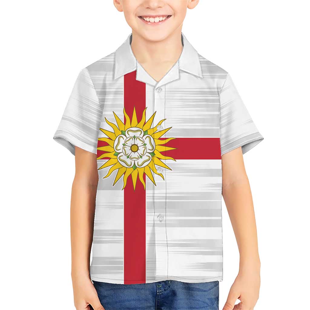 Yorkshire Heritage Personalized Kid Hawaiian Shirt West Yorkshire White Rose - Wonder Print Shop
