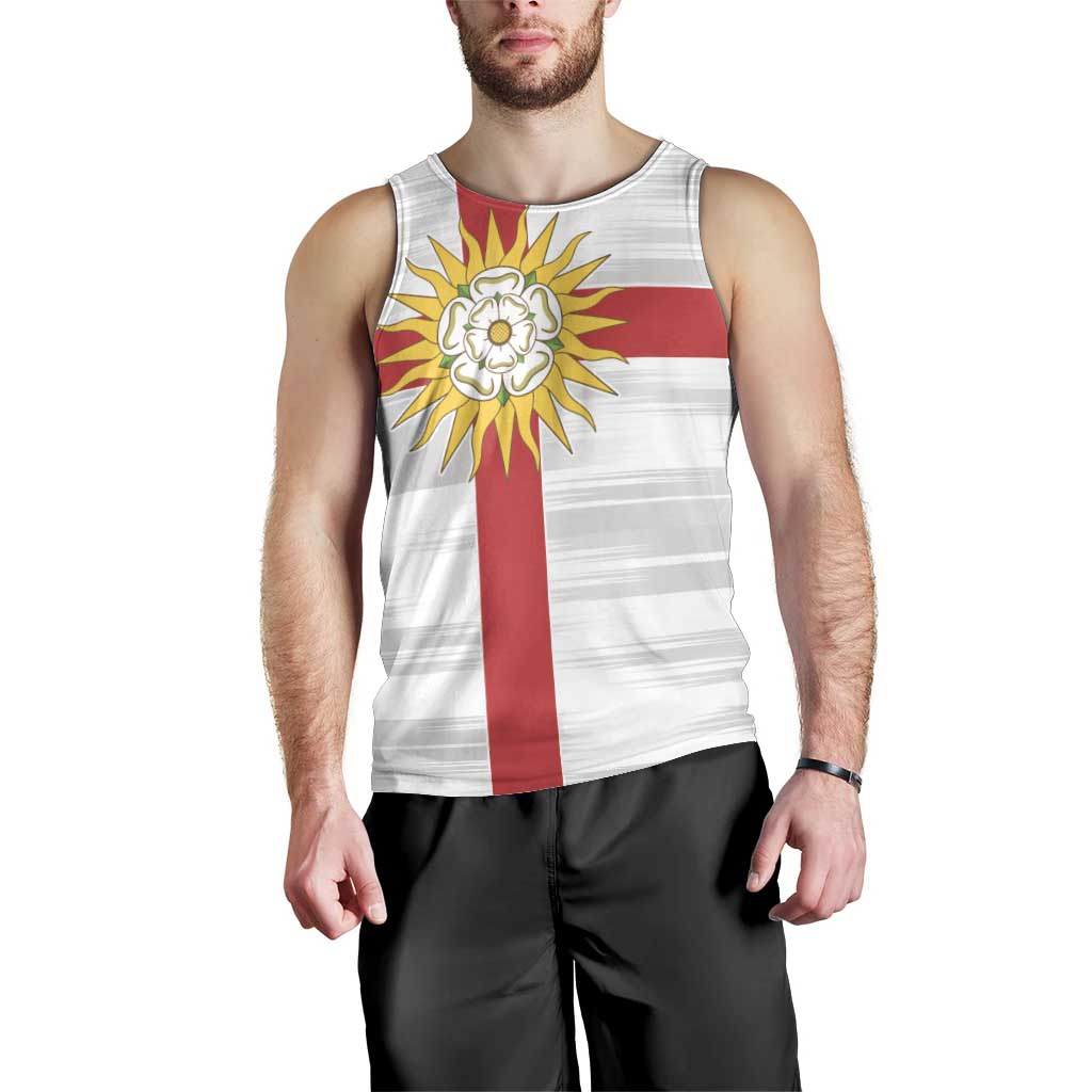Yorkshire Heritage Personalized Men Tank Top West Yorkshire White Rose - Wonder Print Shop