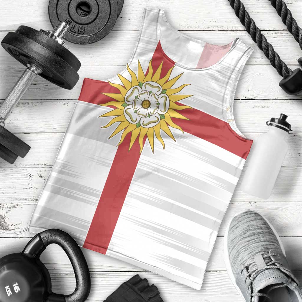 Yorkshire Heritage Personalized Men Tank Top West Yorkshire White Rose - Wonder Print Shop