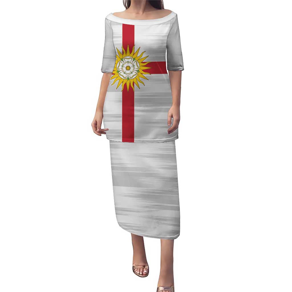 Yorkshire Heritage Personalized Puletasi West Yorkshire White Rose - Wonder Print Shop