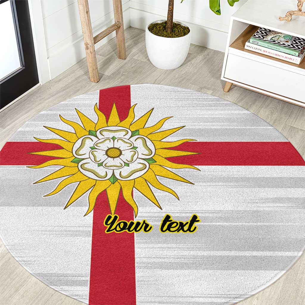 Yorkshire Heritage Personalized Round Carpet West Yorkshire White Rose - Wonder Print Shop