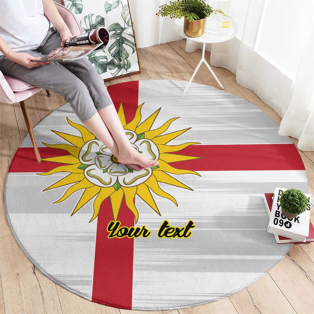 Yorkshire Heritage Personalized Round Carpet West Yorkshire White Rose - Wonder Print Shop
