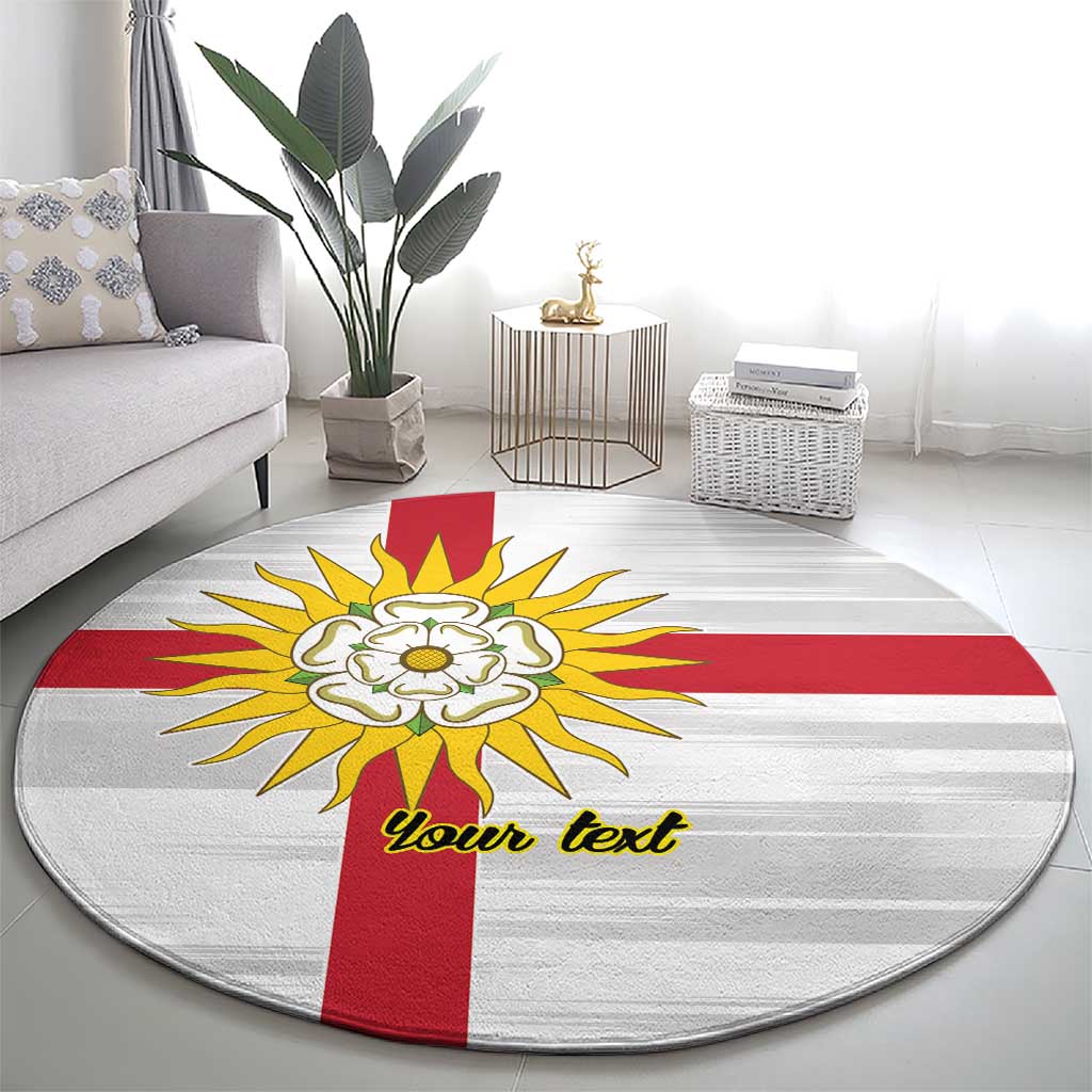 Yorkshire Heritage Personalized Round Carpet West Yorkshire White Rose - Wonder Print Shop