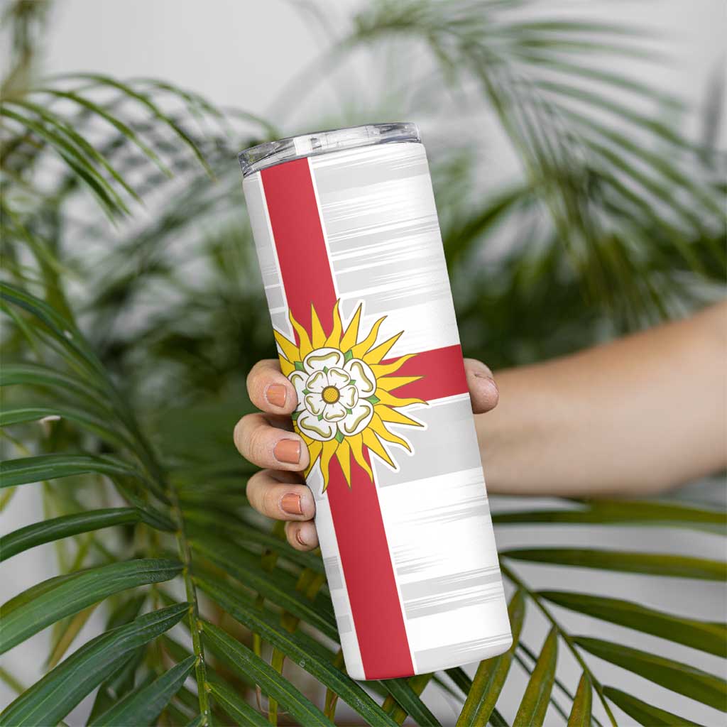 Yorkshire Heritage Personalized Skinny Tumbler West Yorkshire White Rose - Wonder Print Shop
