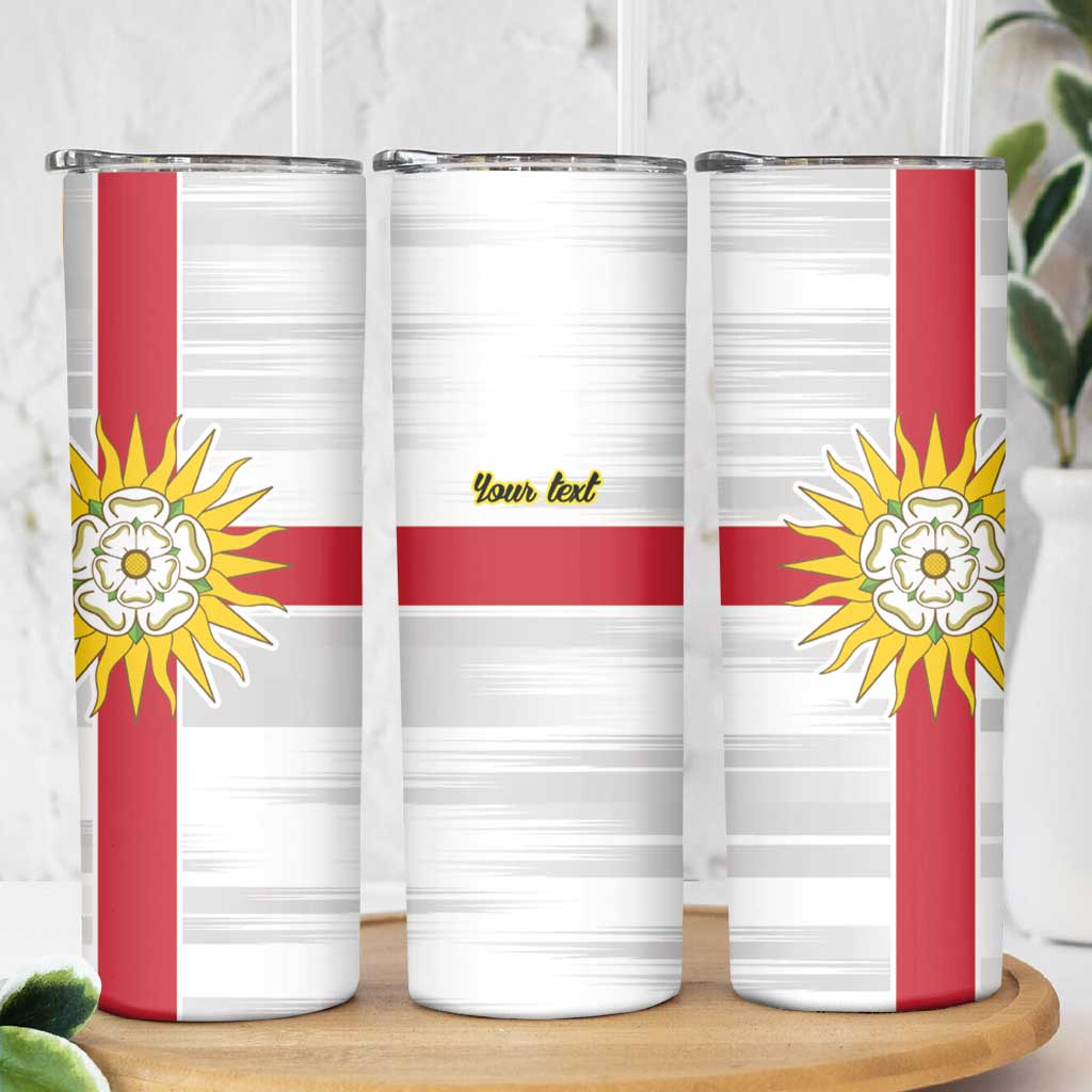 Yorkshire Heritage Personalized Skinny Tumbler West Yorkshire White Rose - Wonder Print Shop