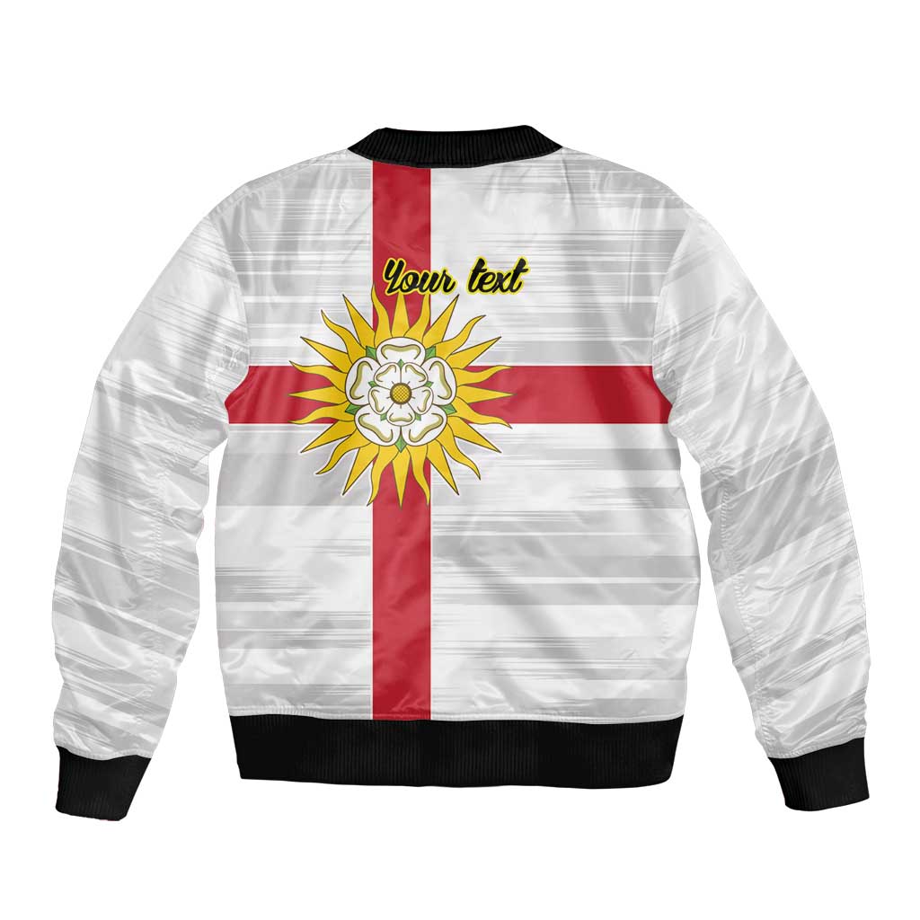 Yorkshire Heritage Personalized Sleeve Zip Bomber Jacket West Yorkshire White Rose - Wonder Print Shop