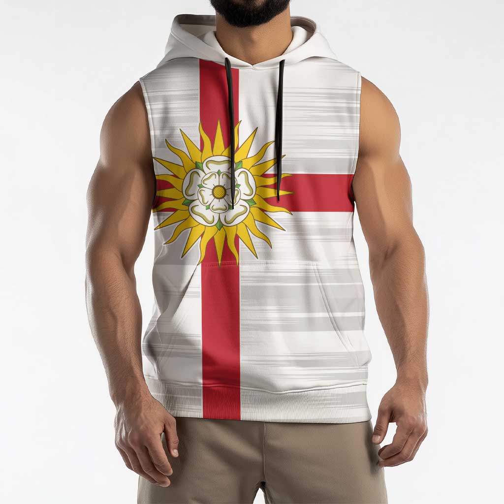 Yorkshire Heritage Personalized Sleeveless Hoodie West Yorkshire White Rose - Wonder Print Shop