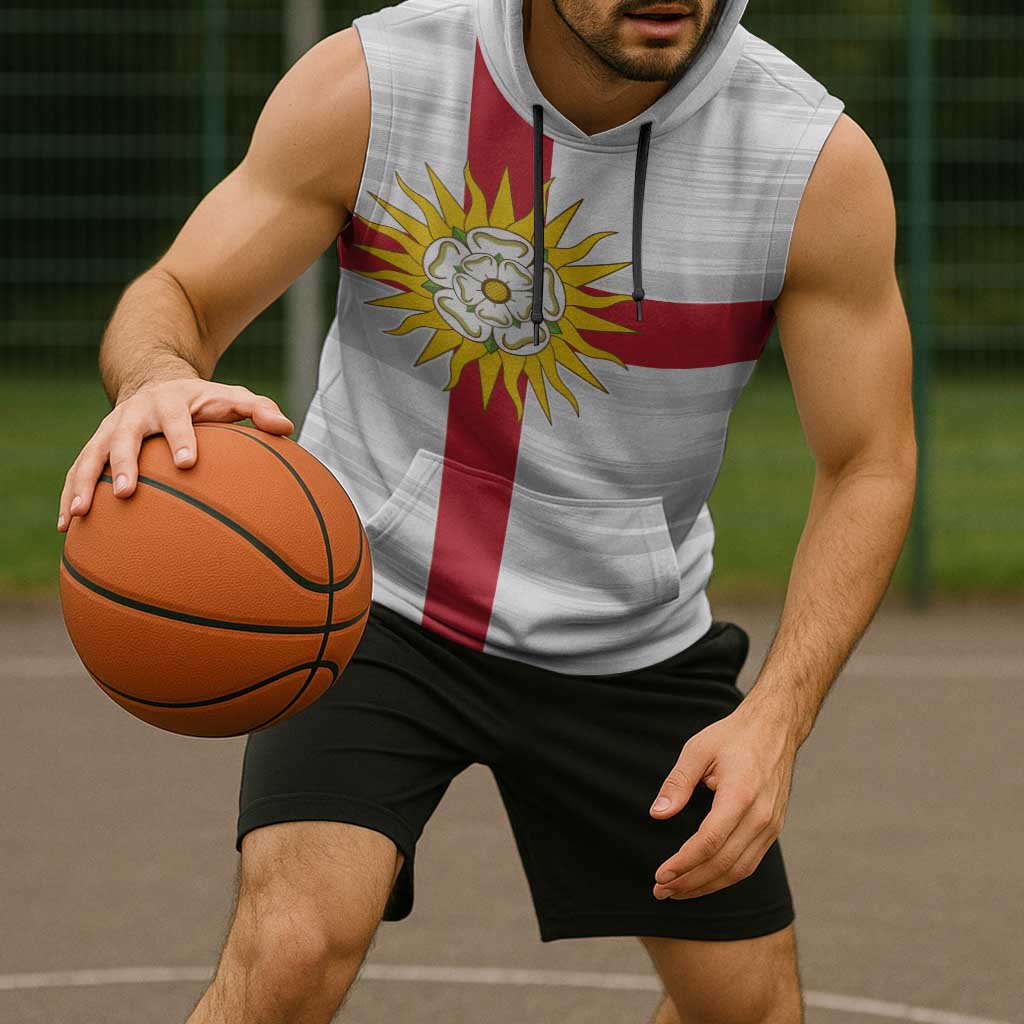 Yorkshire Heritage Personalized Sleeveless Hoodie West Yorkshire White Rose - Wonder Print Shop